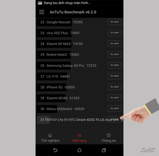 Xem thứ hạng của m&aacute;y